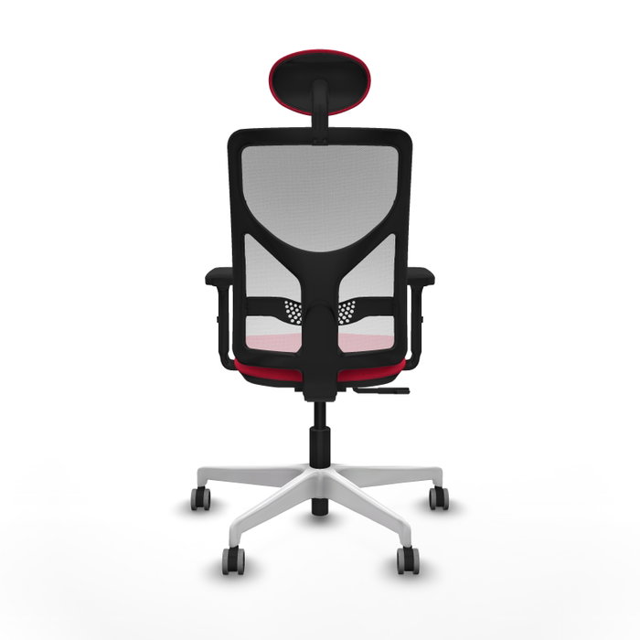 PIQUERAS Y CRESPO Silla de oficina Motilla Roja con Malla Blanca