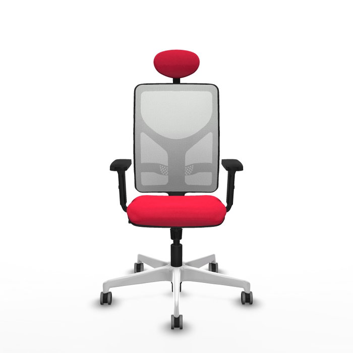 PIQUERAS Y CRESPO Silla de oficina Motilla Roja con Malla Blanca