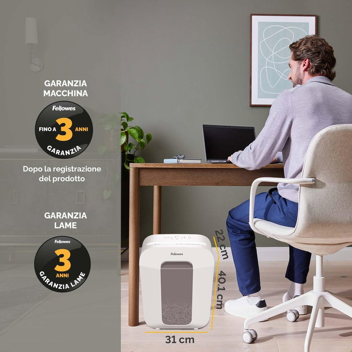 Fellowes LX50 Destructora de Papel Corte en Partículas Blanca