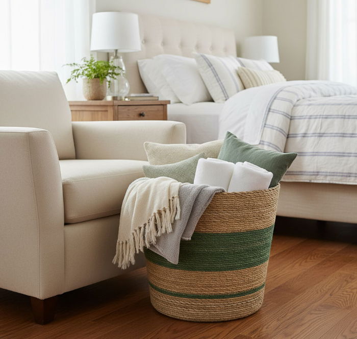 Inde Cesta Cónica de Seagrass para Almacenamiento, 35 cm (6 Unidades)