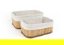 Confortime Set 2 Cestas de Ordenación de Bambú Natural, Medidas M: 23.5x16x9.5 cm y S: 20 cm (12 Unidades)