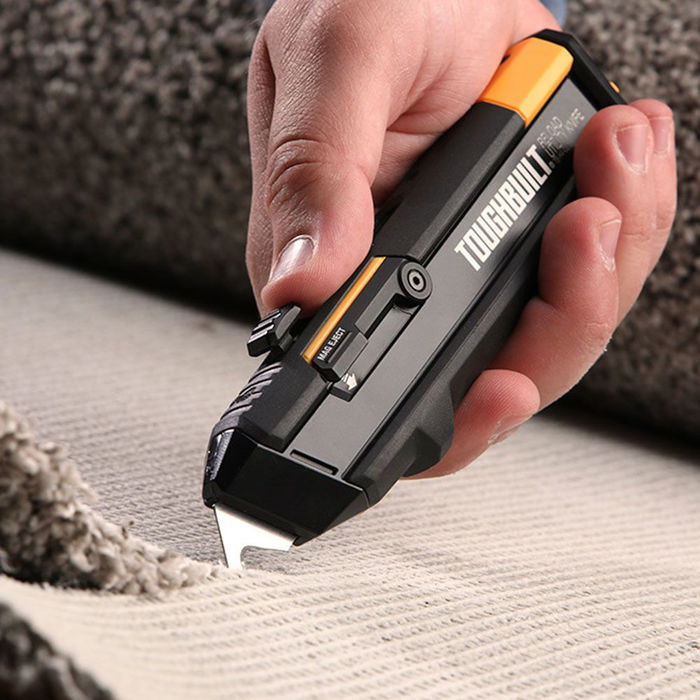 Toughbuilt Cúter Recargable TB-H4S2-03 con 5+5 Hojas, Cuchilla Multiuso y Gancho