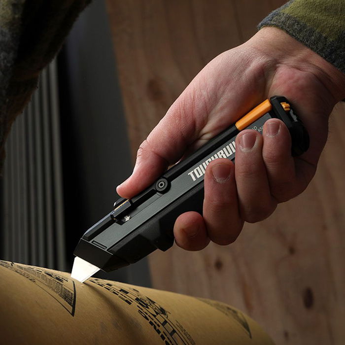 Toughbuilt Cúter Recargable TB-H4S2-03 con 5+5 Hojas, Cuchilla Multiuso y Gancho