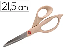 Liderpapel Tijera de Oficina Acero Inoxidable Mango Eco Fibra de Trigo 8' 21,5 cm en Blíster