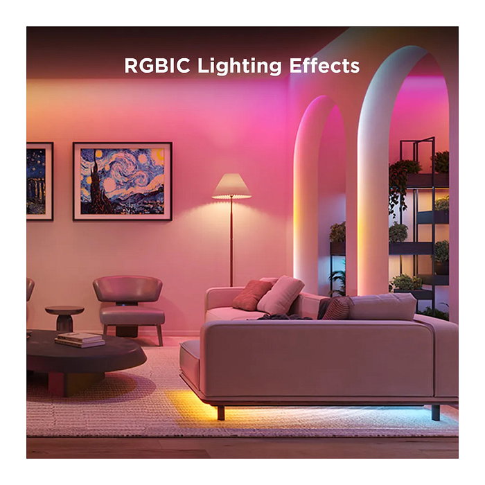 Govee Tira de Luz LED Inteligente H612A, Wi-Fi/Bluetooth, 5 Metros, Blanco, Control por Voz, Compatible con Alexa y Google Assistant, Multi-color