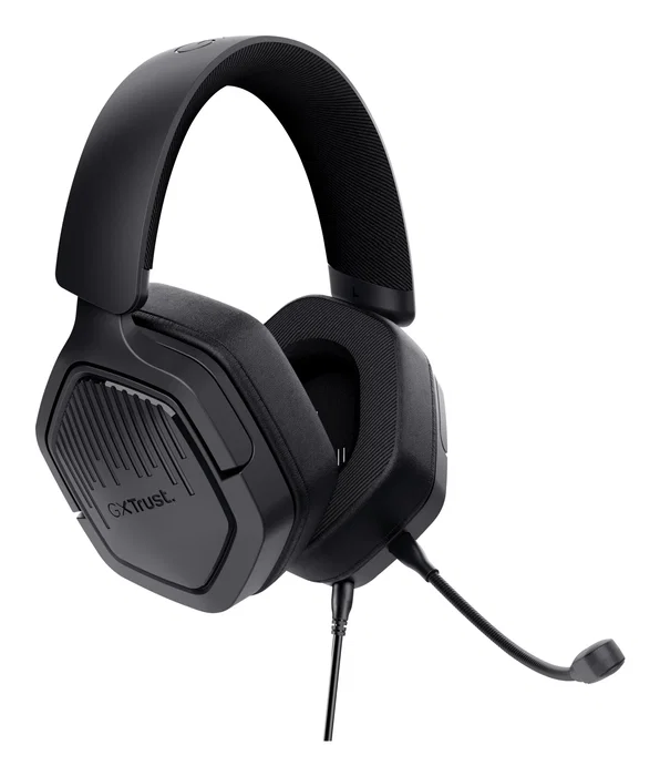 Trust GXT 492 Carus - Auriculares Gaming Diadema con Micrófono Boom Extraíble - Cable 3.5 mm, 50 mm, Circumaural Negro para PC, PlayStation, Xbox, Switch