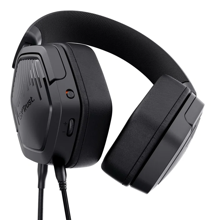 Trust GXT 492 Carus - Auriculares Gaming Diadema con Micrófono Boom Extraíble - Cable 3.5 mm, 50 mm, Circumaural Negro para PC, PlayStation, Xbox, Switch