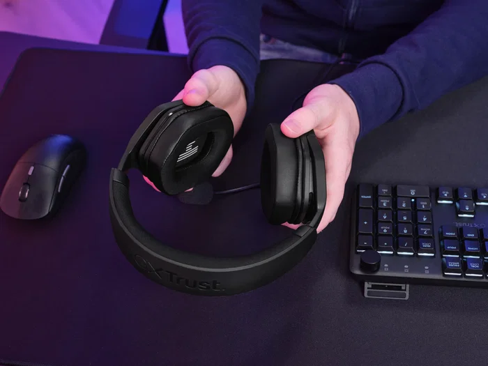 Trust GXT 492 Carus - Auriculares Gaming Diadema con Micrófono Boom Extraíble - Cable 3.5 mm, 50 mm, Circumaural Negro para PC, PlayStation, Xbox, Switch