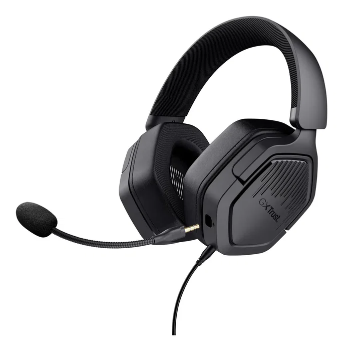 Trust GXT 492 Carus - Auriculares Gaming Diadema con Micrófono Boom Extraíble - Cable 3.5 mm, 50 mm, Circumaural Negro para PC, PlayStation, Xbox, Switch