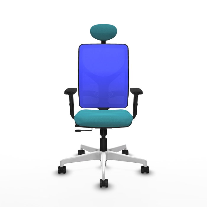 PIQUERAS Y CRESPO Silla de oficina Motilla con mecanismo Sincro/Traslack, Tela Turquesa y Malla Azul PIQUERAS Y CRESPO Silla de oficina Motilla con mecanismo Sincro/Traslack, Tela Turquesa y Malla Azul