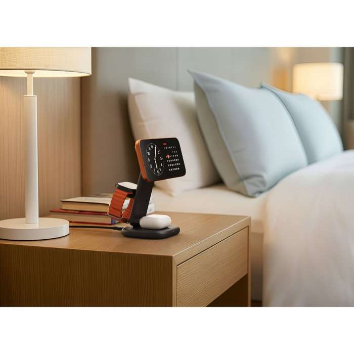 Satechi 3-in-1 Foldable Qi2 Charging Stand V2 Black Satechi 3-in-1 Foldable Qi2 Charging Stand V2 Black