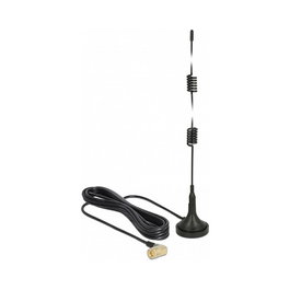 DeLOCK Antena LTE Omnidireccional SMA con Base Magnética y Cable RG-174 2,5m - Negro