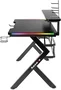 Mesa de Escritorio Gaming Huzaro HZ-Hero 5.0 RGB Negro Acero Fibra de carbono 116 x 69,5 x 59 cm