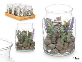 Ibergarden Tarro Cristal Lavanda 12 cm x 17 cm x 12 cm (Set de 12)