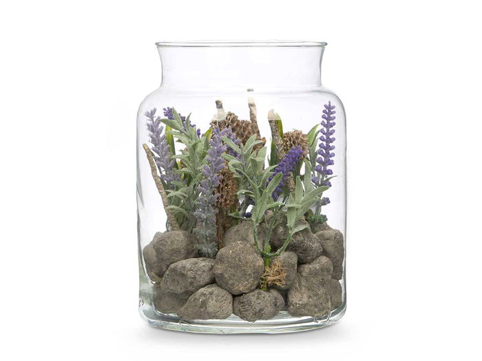Ibergarden Tarro Cristal Lavanda 12 cm x 17 cm x 12 cm (Set de 12)