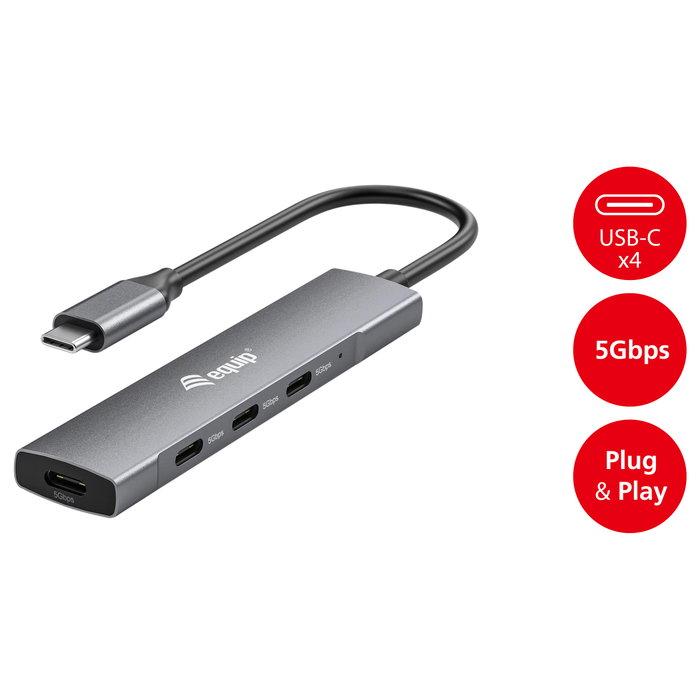 Equip Hub USB-C 128963 con 4 puertos USB 3.2 Gen 1 Equip Hub USB-C 128963 con 4 puertos USB 3.2 Gen 1