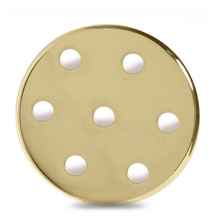 Rosetón Metálico Dorado Ø 100mm con 7 Agujeros Rosetón Metálico Dorado Ø 100mm con 7 Agujeros