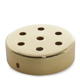 Rosetón Metálico Dorado Ø 100mm con 7 Agujeros