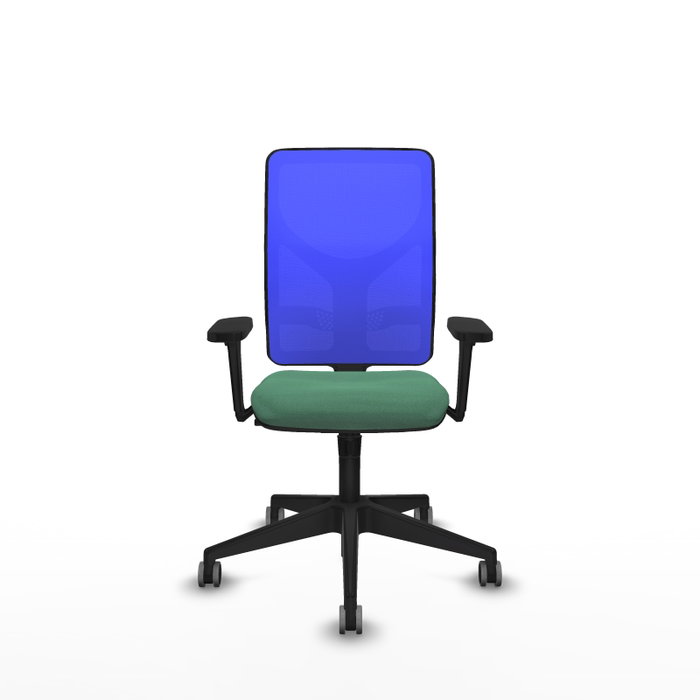 PIQUERAS Y CRESPO Silla de oficina Motilla Verde esmeralda y Azul con mecanismo Sincro y brazos 3D PIQUERAS Y CRESPO Silla de oficina Motilla Verde esmeralda y Azul con mecanismo Sincro y brazos 3D