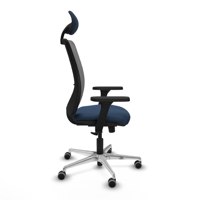 PIQUERAS Y CRESPO Silla de oficina Zulema con mecanismo Sincro, Azul marino y Gris