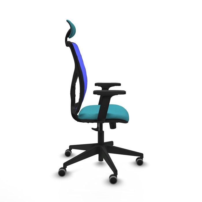 PIQUERAS Y CRESPO Silla de oficina Motilla con mecanismo Sincro, Tela Turquesa y Malla Azul PIQUERAS Y CRESPO Silla de oficina Motilla con mecanismo Sincro, Tela Turquesa y Malla Azul
