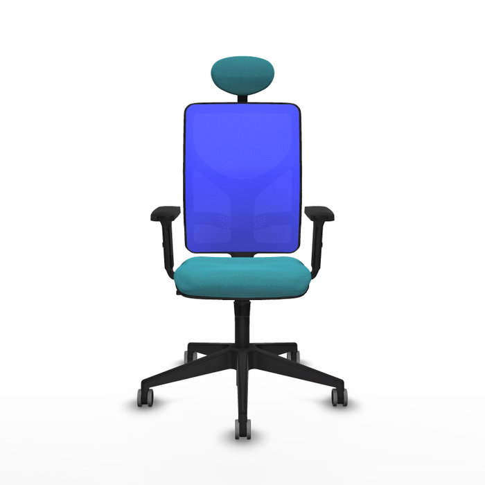 PIQUERAS Y CRESPO Silla de oficina Motilla con mecanismo Sincro, Tela Turquesa y Malla Azul PIQUERAS Y CRESPO Silla de oficina Motilla con mecanismo Sincro, Tela Turquesa y Malla Azul
