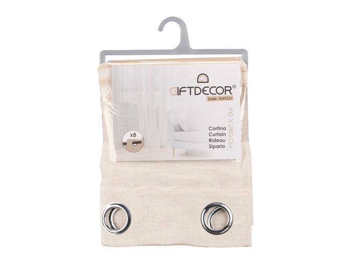 Giftdecor Cortina Rayas Plegadas Beige 140 x 260 cm (Set de 6)