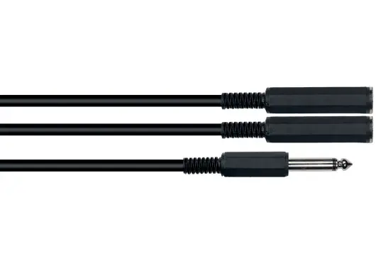 YELLOWCAB Adaptador De 2 Entradas De 1/4" Hembra A 1/4" Mono Macho YELLOWCAB Adaptador De 2 Entradas De 1/4" Hembra A 1/4" Mono Macho