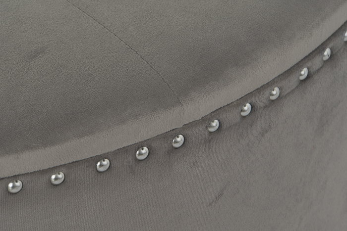 DKD Home Decor Puf Descalzadora con Tapa Gris y Plateado DKD Home Decor Puf Descalzadora con Tapa Gris y Plateado
