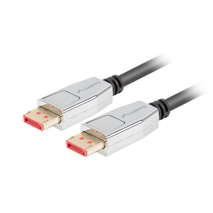 Lanberg CA-DPDP-20CU-0018-BK Cable DisplayPort 1.4 1.8m 8K 7680x4320 240Hz Macho-Macho Negro y Plata Lanberg CA-DPDP-20CU-0018-BK Cable DisplayPort 1.4 1.8m 8K 7680x4320 240Hz Macho-Macho Negro y Plata