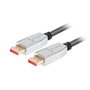 Lanberg CA-DPDP-20CU-0018-BK Cable DisplayPort 1.4 1.8m 8K 7680x4320 240Hz Macho-Macho Negro y Plata
