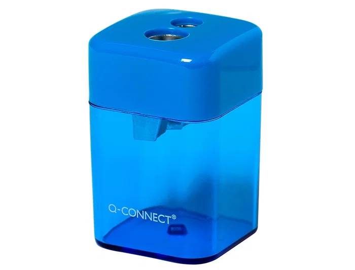 Q-connect Sacapuntas Metálico 2 Usos con Depósito para Virutas