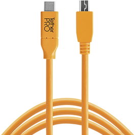 Tether USB-C a 2.0 Micro-B 5-Pin 4,60m naranja