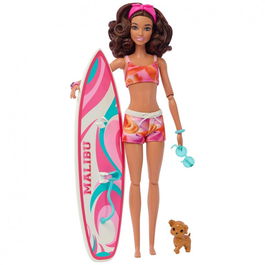Mattel Muñeca Barbie The Movie Surf HPL69 con Tabla de Surf y Accesorios para Niños y Niñas +3 Años