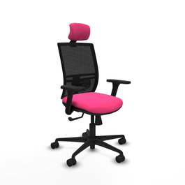 PIQUERAS Y CRESPO Silla de oficina Yunquera Rosa y Negro