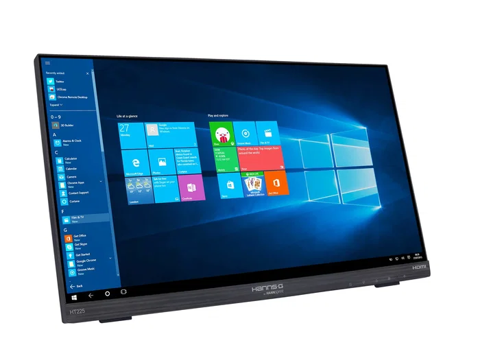 Hannspree Monitor HT225HPB - Pantalla Táctil 21.5" (54.6 cm) Full HD IPS 1920x1080, LED, 7ms, HDMI, DisplayPort, VGA, Multimedia, Negro