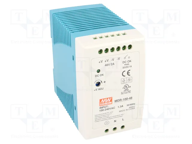 MEAN WELL MDR-100-48 Alimentador de impulso 96W 48VDC 2A