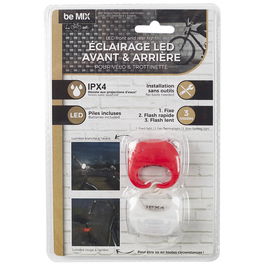 Be Mix Velo Luces Led Delantera Y Trasera para Bicicleta y Patinete con 3 Modos de Luz, Resistentes a Salpicaduras