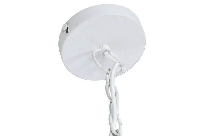 DKD Home Decor Lámpara de Techo de Hierro Patinado Blanco y Dorado