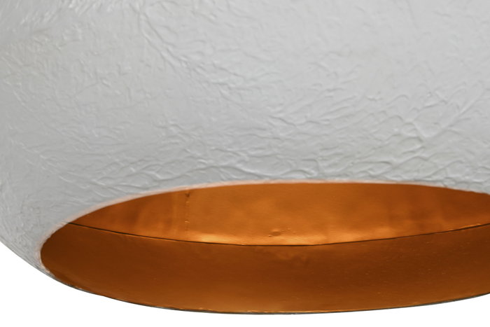 DKD Home Decor Lámpara de Techo de Hierro Patinado Blanco y Dorado