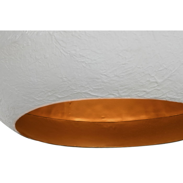 DKD Home Decor Lámpara de Techo de Hierro Patinado Blanco y Dorado
