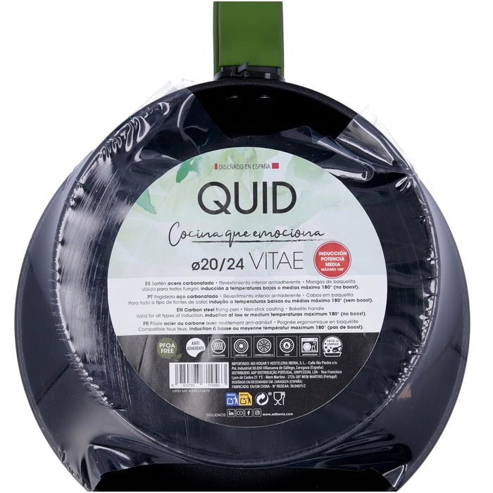 Quid Set de 2 Sartenes de Acero Carbonatado VITAE 20/24 cm