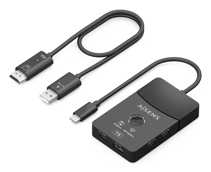 AISENS ASWL-H2KDC30M05-BK Base para Portátil y Replicador de Puertos Inalámbrico y Alámbrico USB-C, HDMI 4K AISENS ASWL-H2KDC30M05-BK Base para Portátil y Replicador de Puertos Inalámbrico y Alámbrico USB-C, HDMI 4K