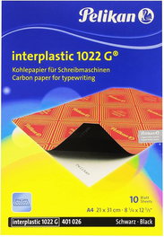 Papel Carbon Pelikan Interplastic 1022G A4 Caja De 10 Negro (401026)