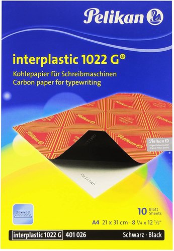 Papel Carbon Pelikan Interplastic 1022G A4 Caja De 10 Negro (401026) Papel Carbon Pelikan Interplastic 1022G A4 Caja De 10 Negro (401026)