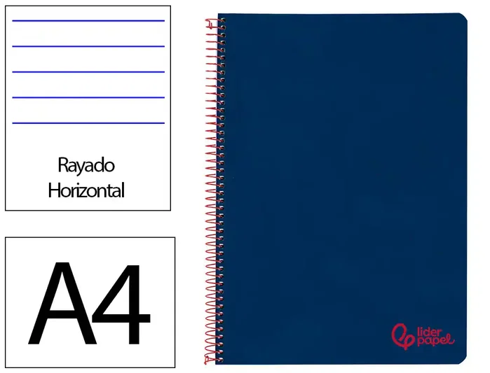 Liderpapel Cuaderno Espiral A4 Wonder Azul Marino 80 Hojas 90g Liderpapel Cuaderno Espiral A4 Wonder Azul Marino 80 Hojas 90g