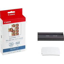 Canon KC18IF Cartucho de tinta BubbleJet para impresoras, tamaño mini etiquetas, 18 hojas para CP-100