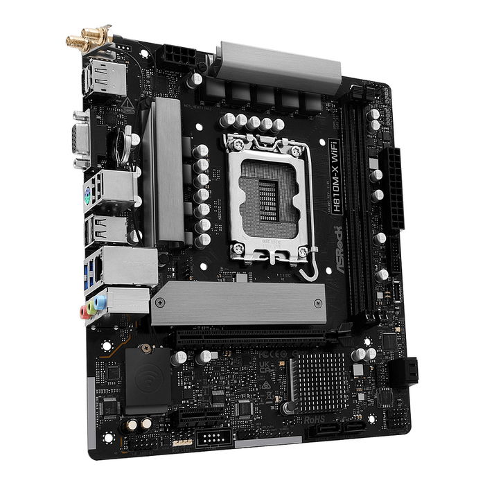 ASRock H810M-X WiFi LGA 1851 para Intel Core Ultra Series 2 DDR5-SDRAM hasta 128GB con WiFi y Bluetooth 5.0 Micro ATX