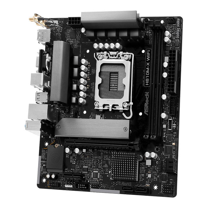 ASRock H810M-X WiFi LGA 1851 para Intel Core Ultra Series 2 DDR5-SDRAM hasta 128GB con WiFi y Bluetooth 5.0 Micro ATX