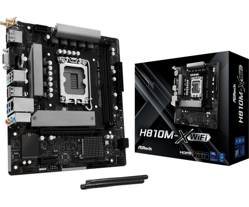 ASRock H810M-X WiFi Micro ATX LGA 1851 DDR5 ASRock H810M-X WiFi Micro ATX LGA 1851 DDR5